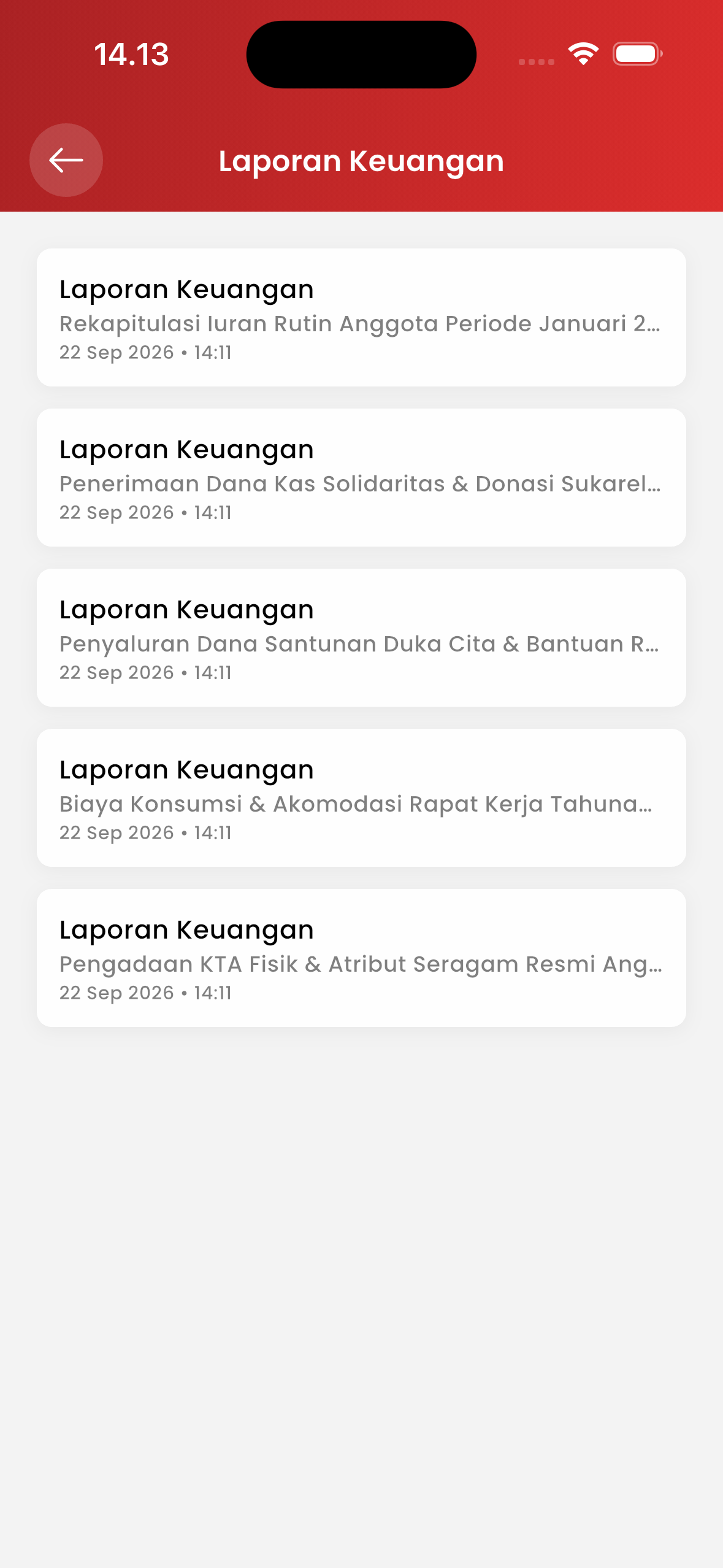 Laporan Keuangan Mobile